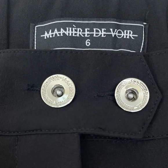 Maniere De Voir Black High-Rise Women’s Cargo Nylon Blend Utility Pants Size 6 - Picture 5 of 15